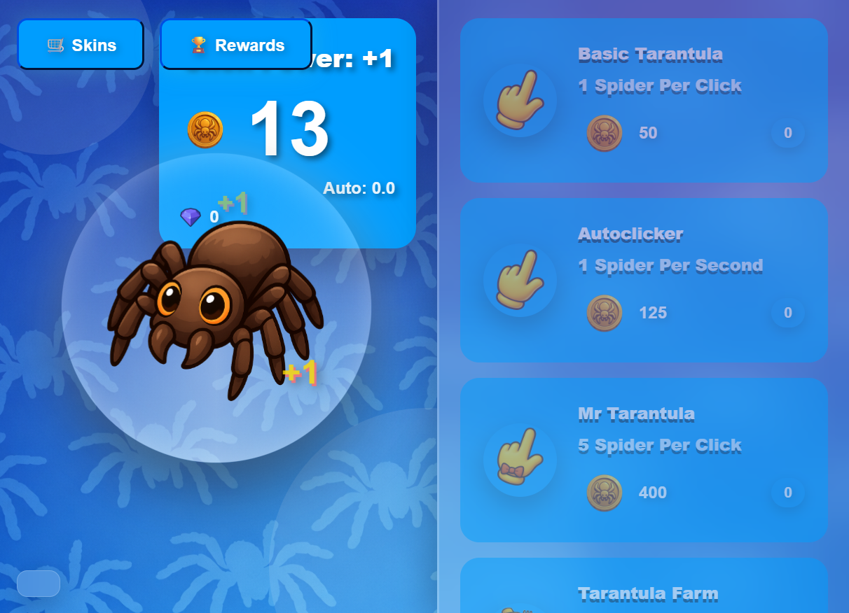 Tarantula Clicker Game